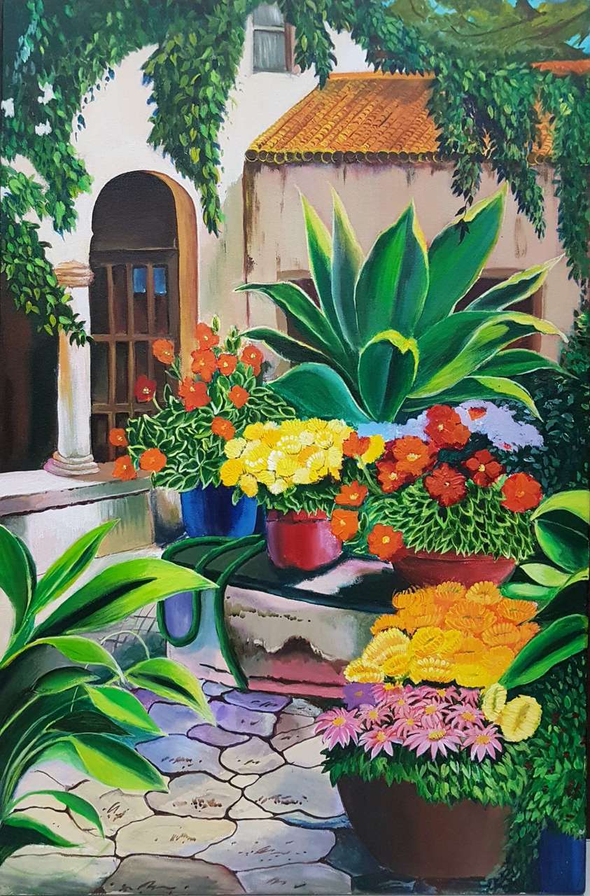 843x1280 Buy The Backyard Garden Handmade Painting By Pooja Lalwani. Code - Backyard Painting
