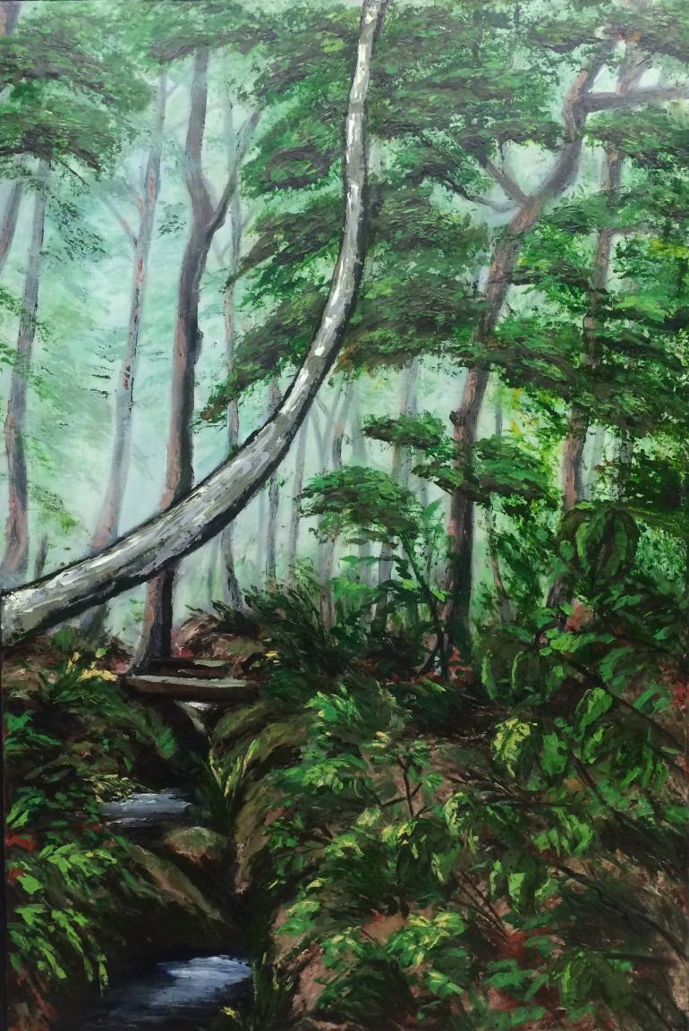 770x1152 Saatchi Art Backyard Wv Painting By Evelina Dillon - Backyard Painting