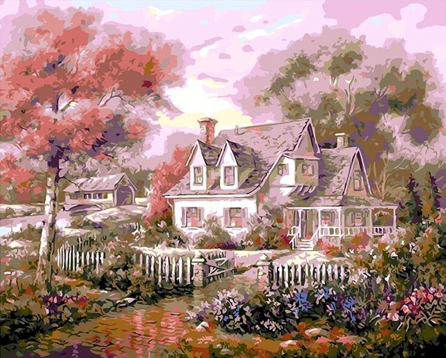 640x514 Tall Trees Resort Delicate Architecture Fence Backyard Garden - Backyard Painting