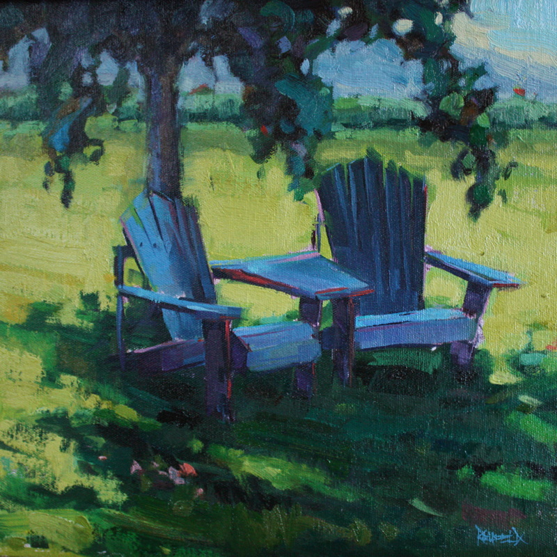 800x800 Cathleen Rehfeld Daily Painting Marie Louise's Backyard - Backyard Painting