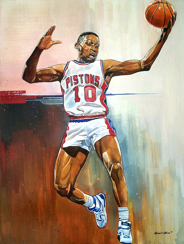 600x796 Dennis Rodman Bad Boy Pistons Art Print By Michael Pattison - Bad Boy Painting
