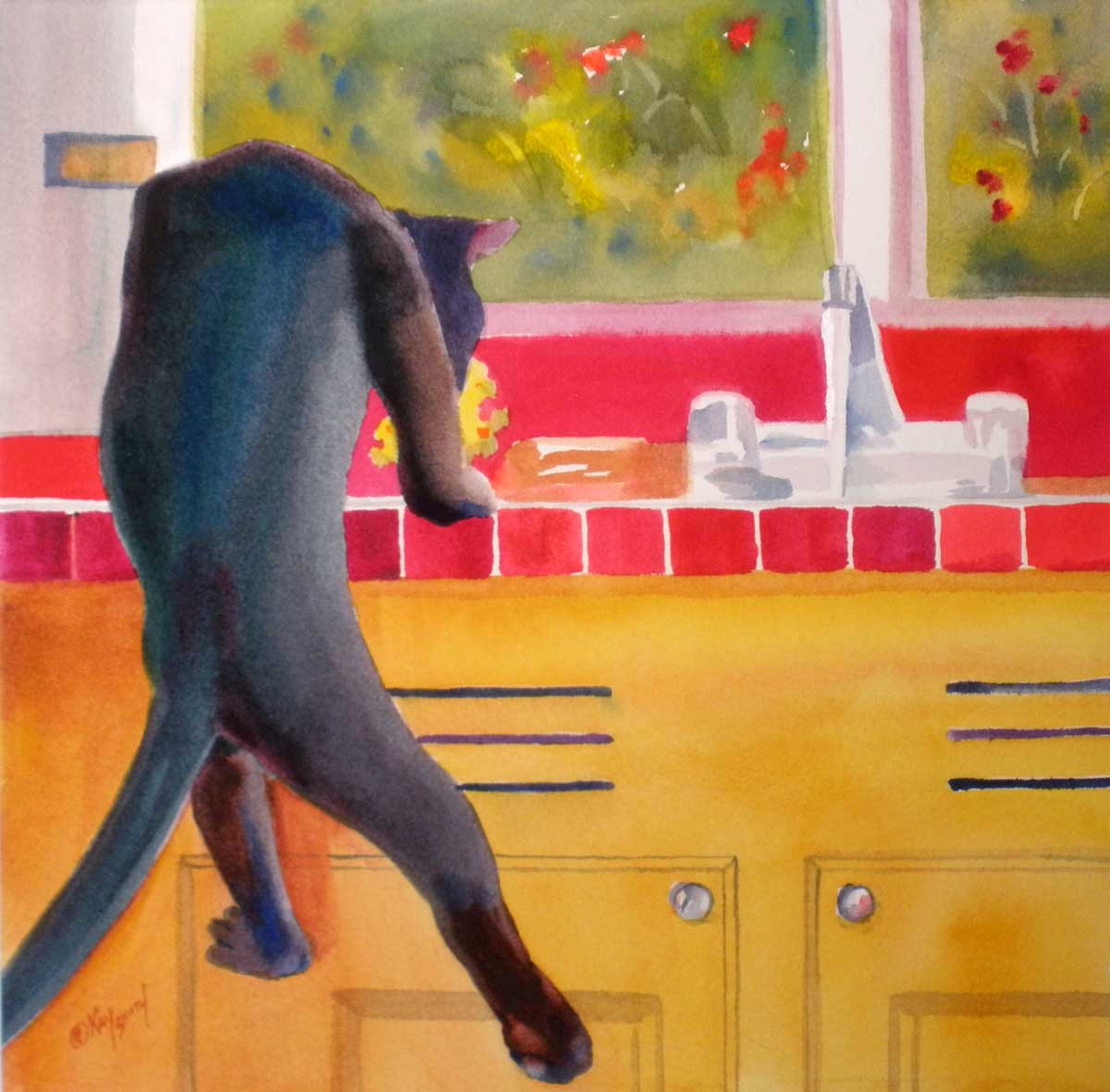 1200x1180 Kaysmithbrushworks Bad Boy Kitty - Bad Boy Painting