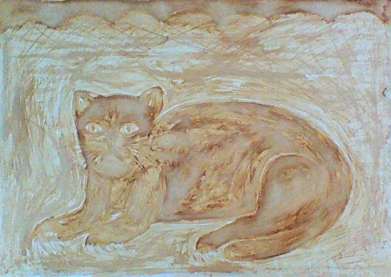 770x546 Saatchi Art O Bad Cat Do Mercado Drawing By Jorge Sancho Galego - Bad Cat Painting