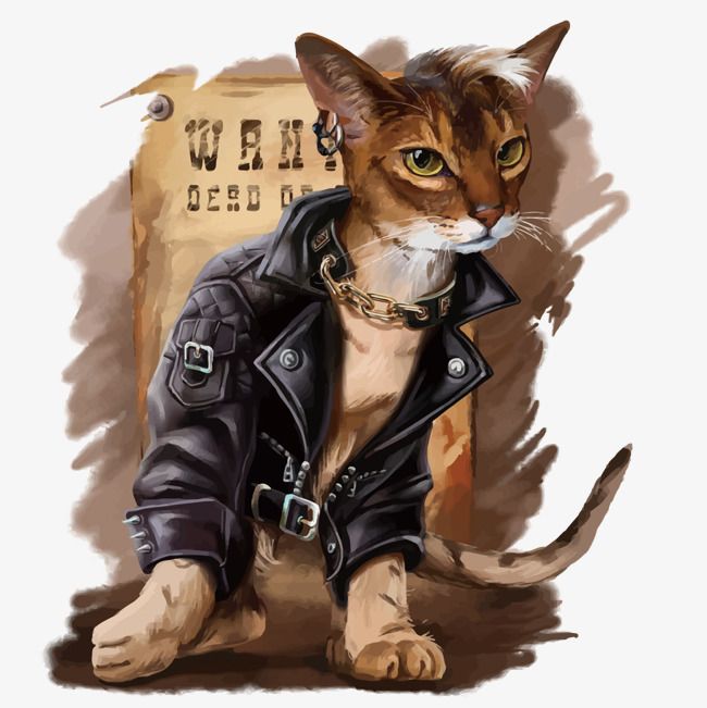 650x651 Bad,cat,hand Painted,cartoon,painting,leather,cool,handsome Cat - Bad Cat Painting