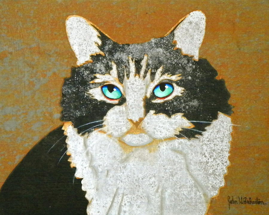 900x720 Bad Cat Painting By John Pinkerton - Bad Cat Painting