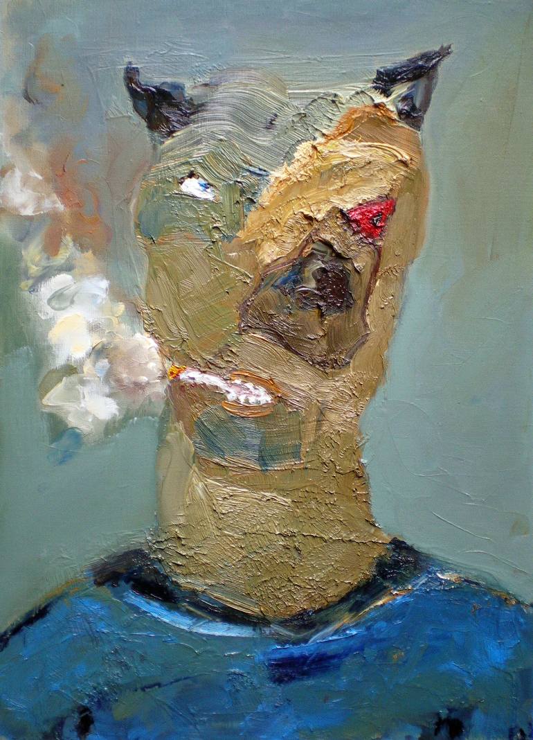 770x1068 Saatchi Art I Am The Boss (Bad Dog) Painting By Fabienne Jenny - Bad Dog Painting