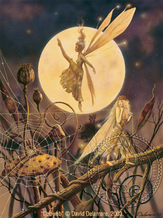 334x445 Cobweb A Fairy Painting By David Delamare (Bad Monkey Productions) - Bad Monkey Painting