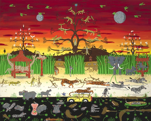 600x480 Could Be A Bad Night To Be A Zebra Or A Monkey Barry Van Gerbig - Bad Monkey Painting