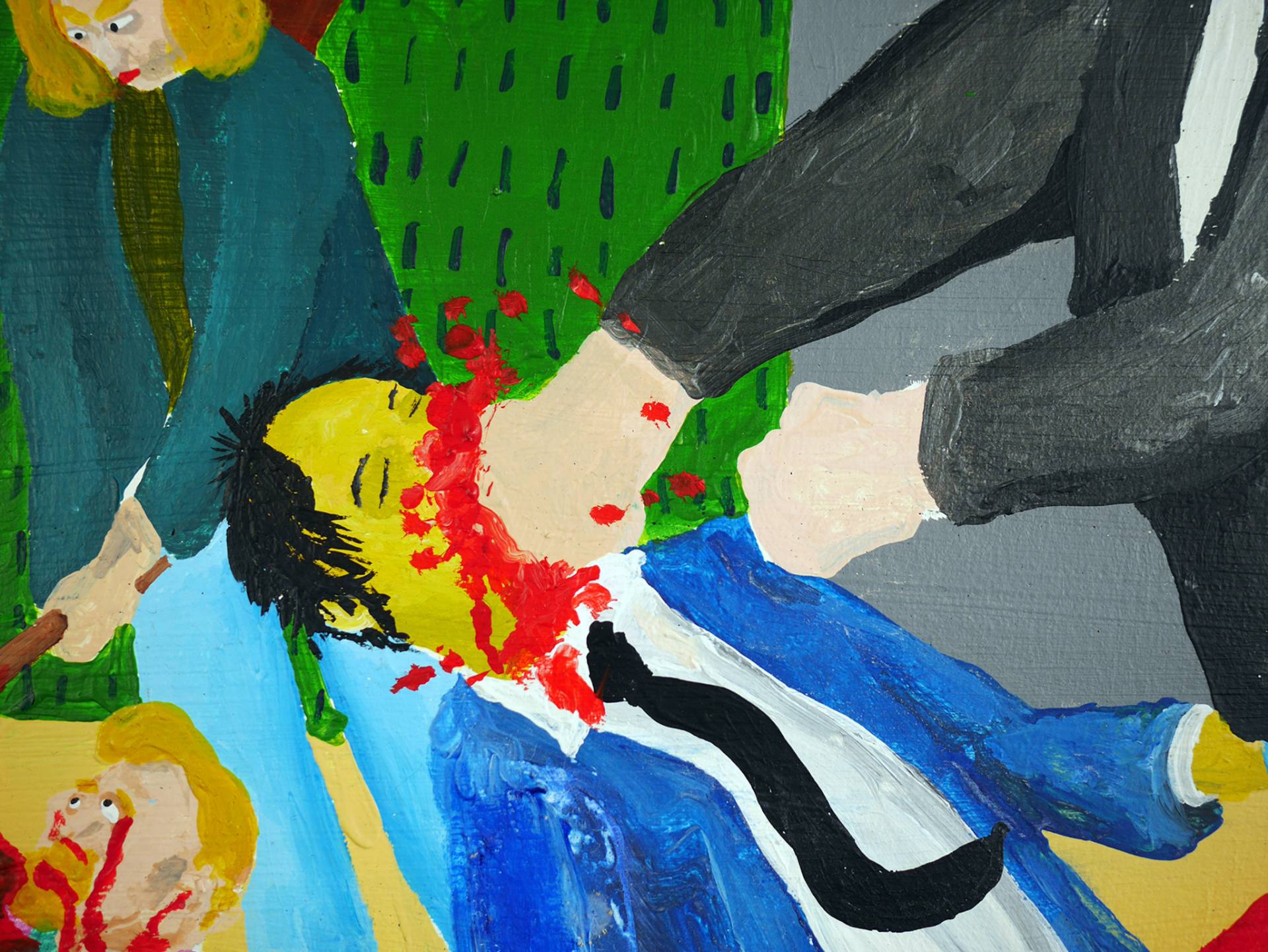 1920x1441 Saatchi Art Bad Painting Number 01 Angry Men Amp Women Beating - Bad Painting