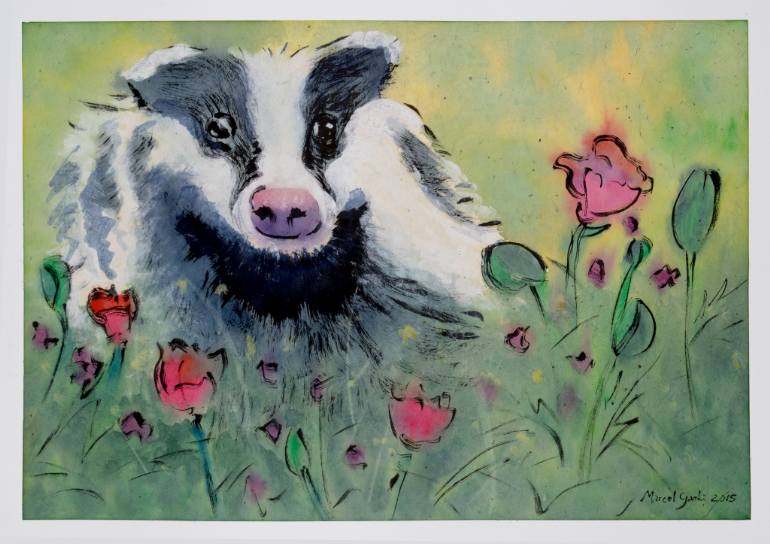 770x544 Saatchi Art Badger Painting By Marcel Garbi - Badger Painting