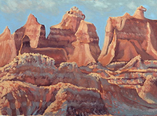500x372 Painting Near The Door Trail (Original Art By Peter Kilian - Badlands Painting