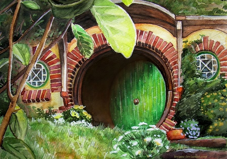 900x631 Bag End By Feyjane - Bag End Painting