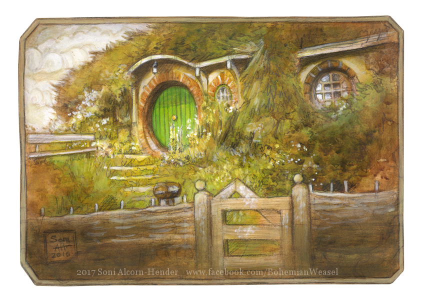 848x608 Bag End Sketch Giveaway! Bohemian Weasel - Bag End Painting