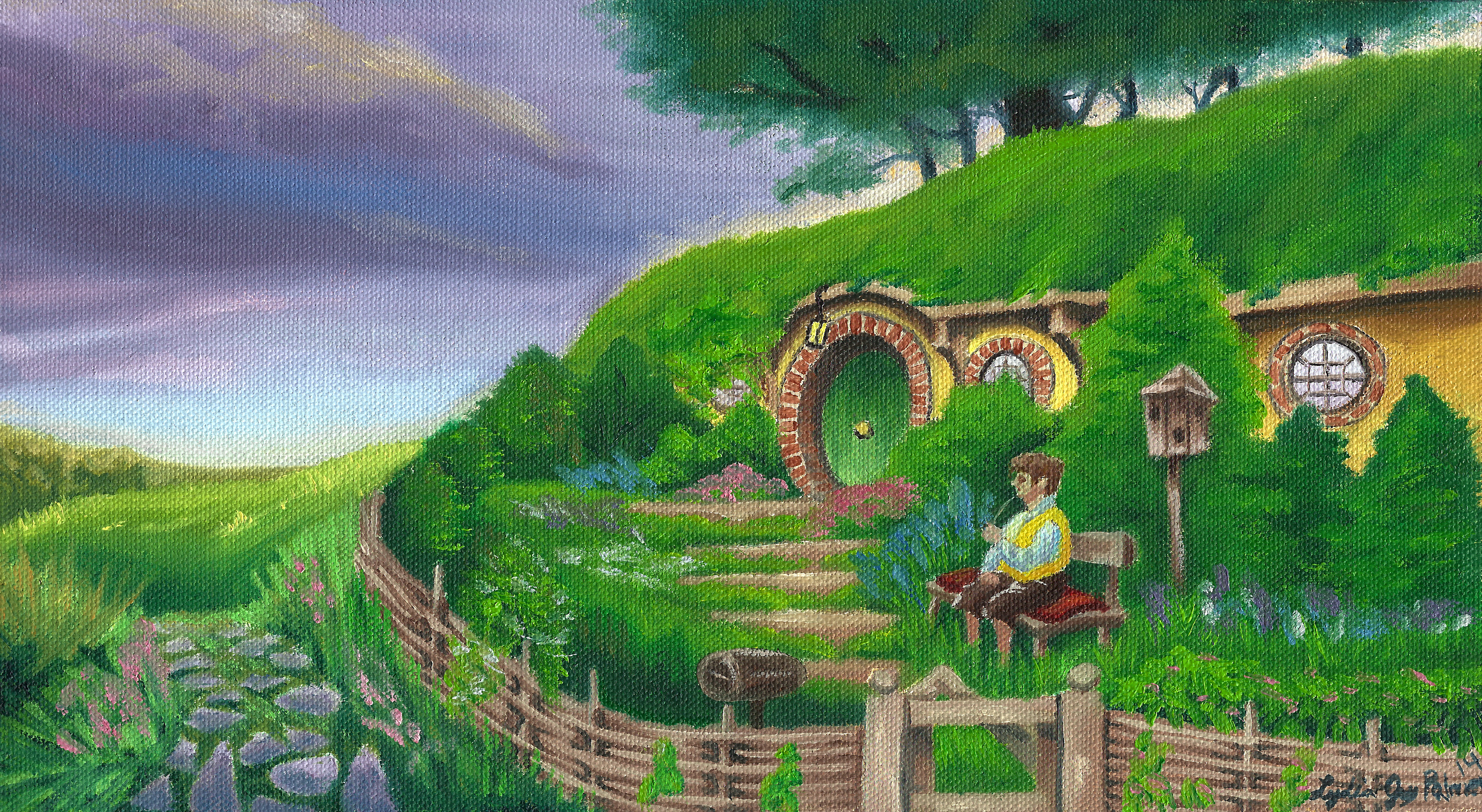 3471x1902 Back Again Oil Painting Inspired By The Hobbit Lydia Joy Palmer - Bag End Painting