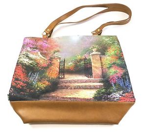 300x269 Thomas Kinkade The Victorian Garden Tote Bag Purse Painting - Bag Painting