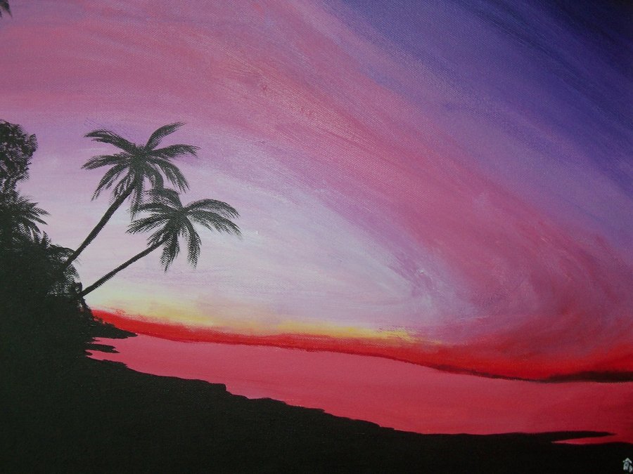 900x675 Bahamas Sunset Painting By Demykinzluv5434 - Bahamas Painting