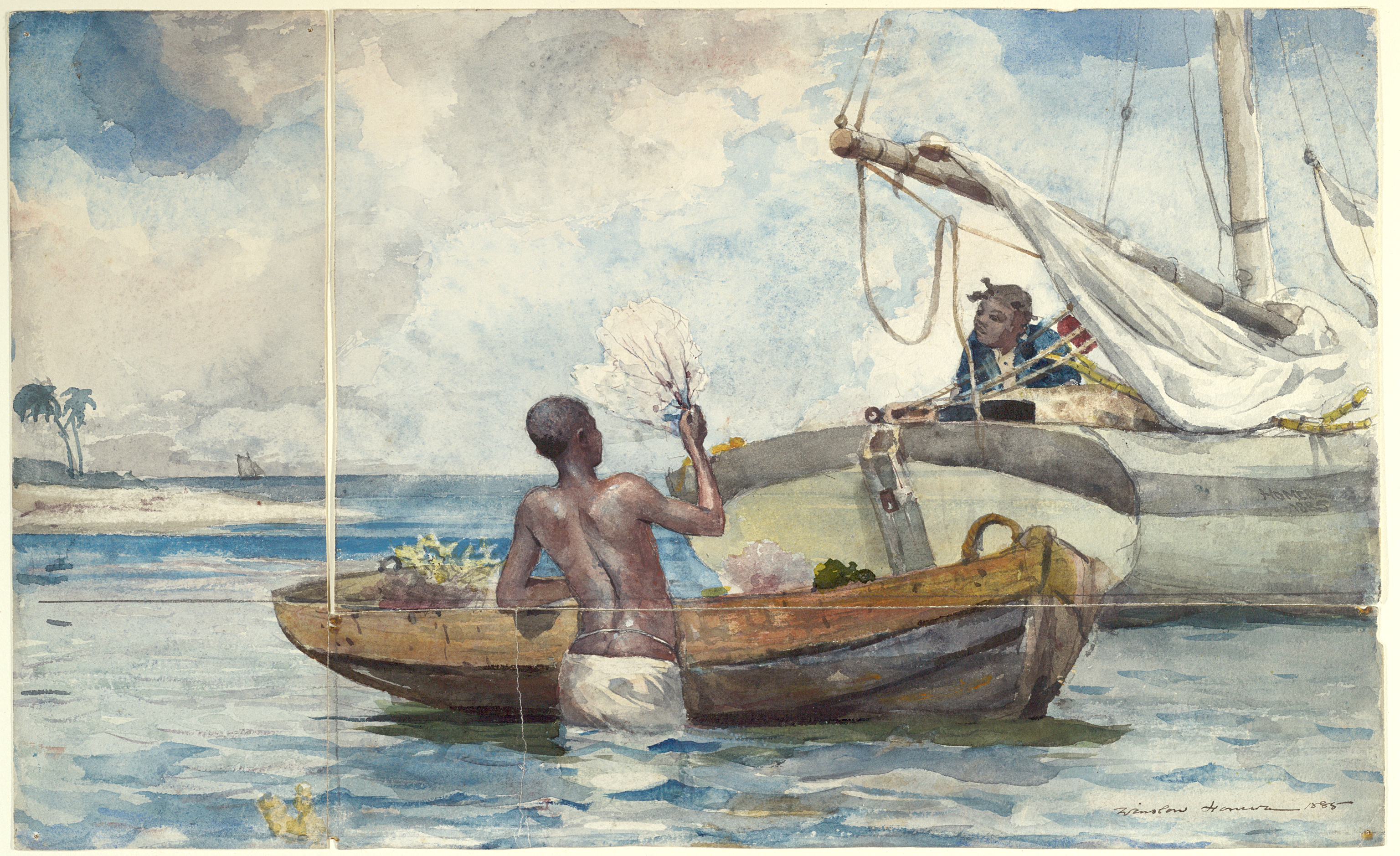 3072x1878 Examining Winslow Homer's Sea Garden, Bahamas (1885) Harvard - Bahamas Painting