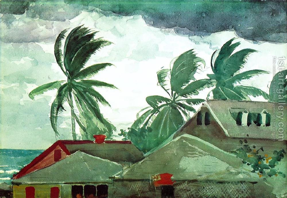1000x691 Hurricane, Bahamas Winslow Homer Reproduction 1st Art Gallery - Bahamas Painting