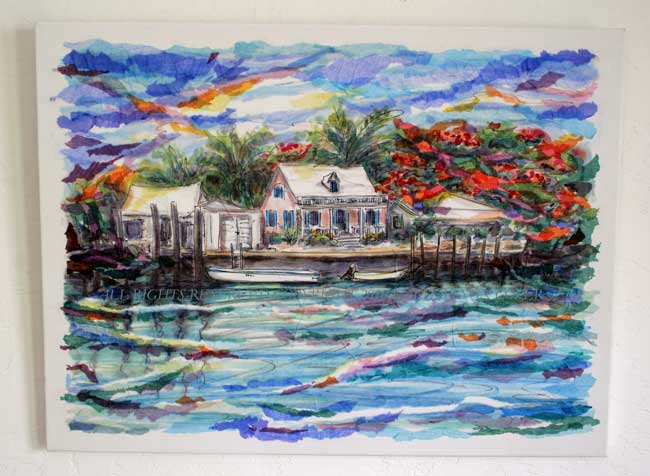 650x476 Waiting On The Tide Painting Of The Bahama Island Of Spanish Wells - Bahamas Painting