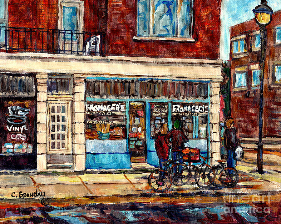 900x716 Copette Et Cie Fromagerie Wellington Street Scene Verdun Montreal - Bakery Painting