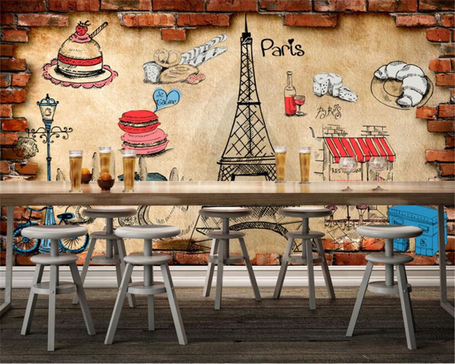 640x512 Custom 3d Wallpaper Continental Bakery Cake Shop Food Background - Bakery Painting