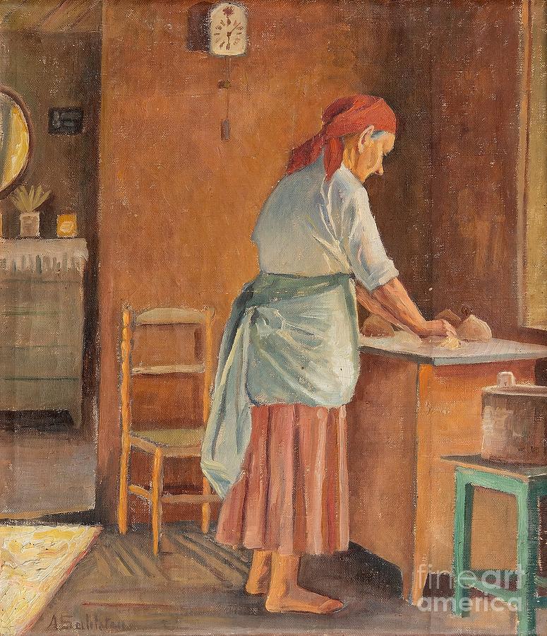 775x900 Woman Baking Painting By Celestial Images - Baking Painting
