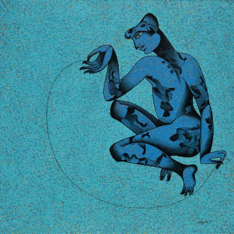 800x800 Balance By Artist Chikmath Fv Figurative Art Acrylic Paintings - Balance Painting