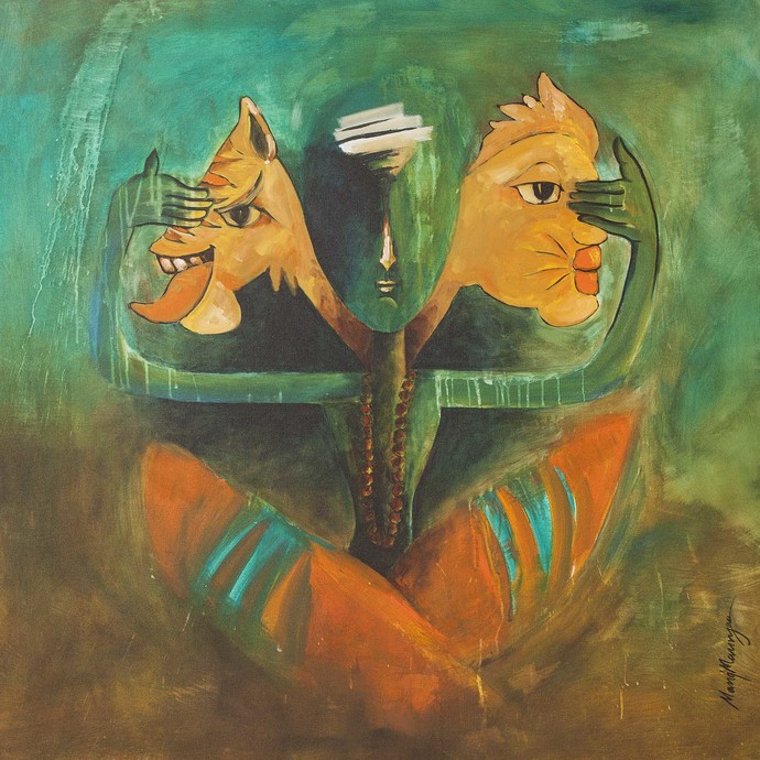 690x690 Balance By Artist Manoj Mauryaa Fantasy, Painting Mojarto 209185 - Balance Painting