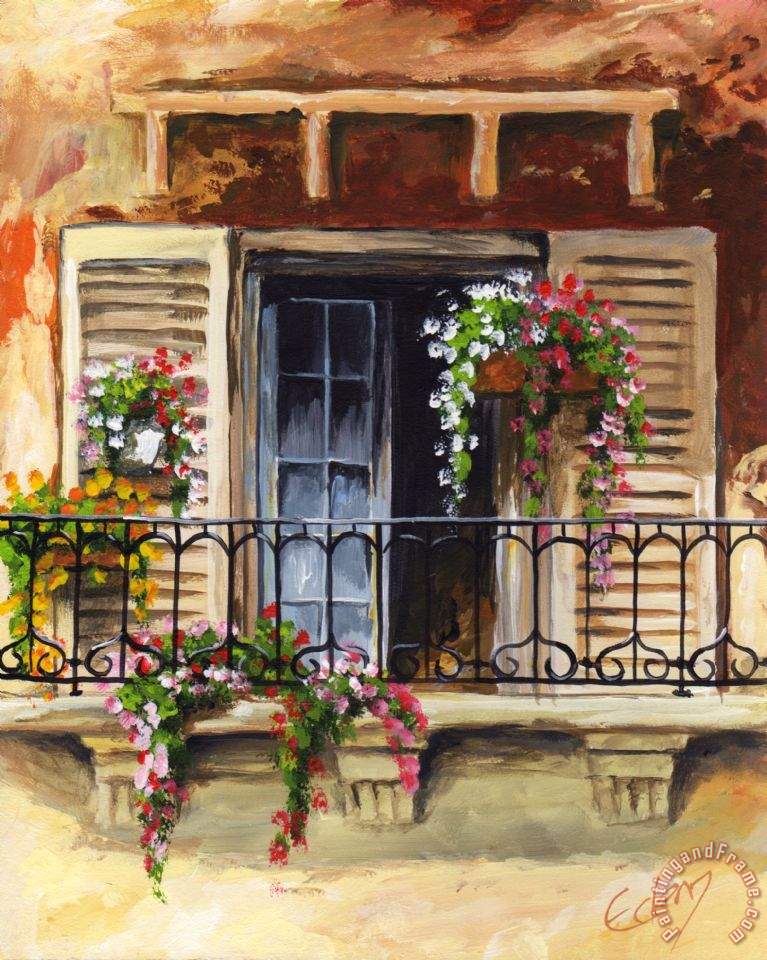 767x960 Edit Voros Balcony Of Ferrara Painting - Balcony Painting