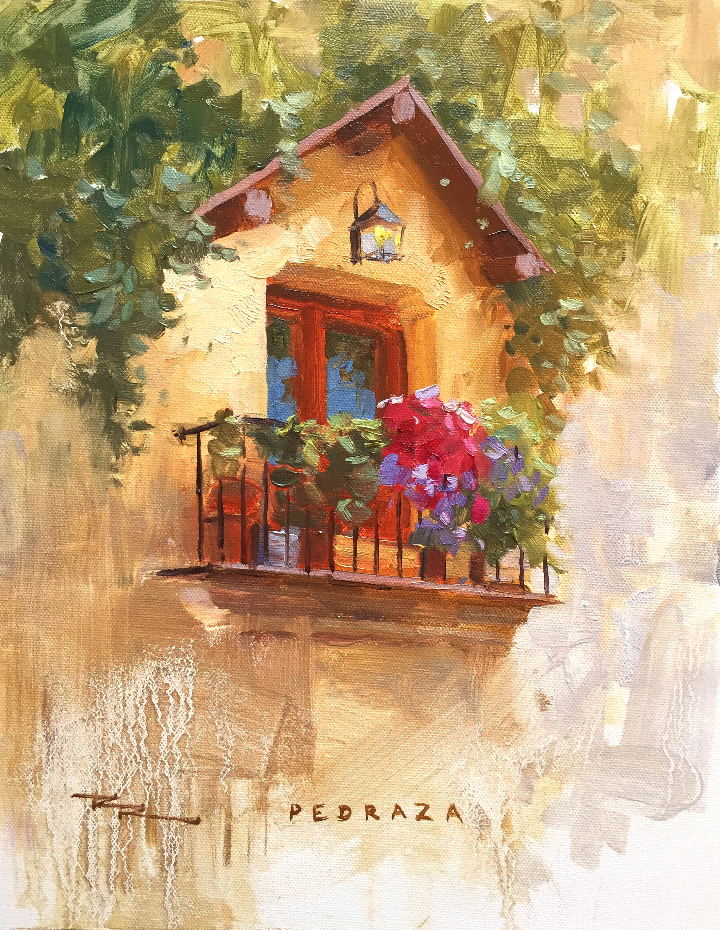 2304x2976 Online Painting Workshop 48 Balcony In Bloom. - Balcony Painting