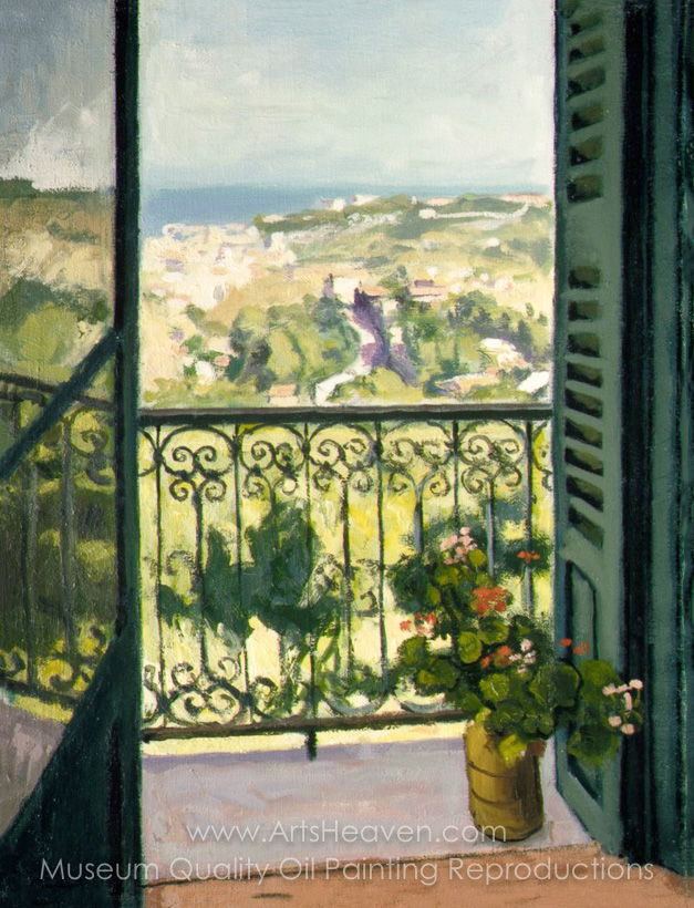 627x820 Reproduction Painting Albert Marquet View From A Balcony, Hand - Balcony Painting