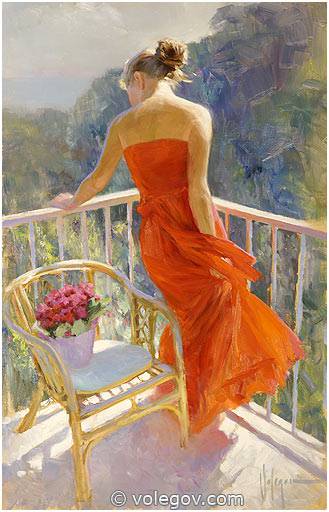 329x512 From Balcony, Painting, - Balcony Painting