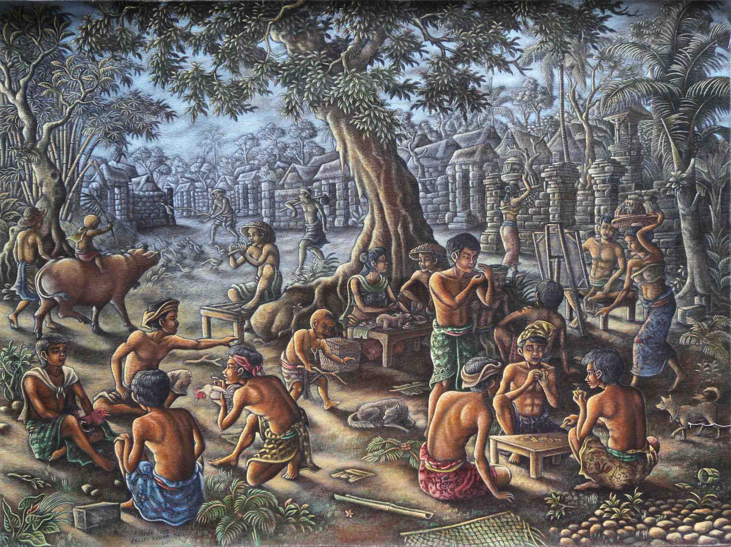 2400x1796 Balinese Paintings For Sale Tari Gallery - Balinese Painting