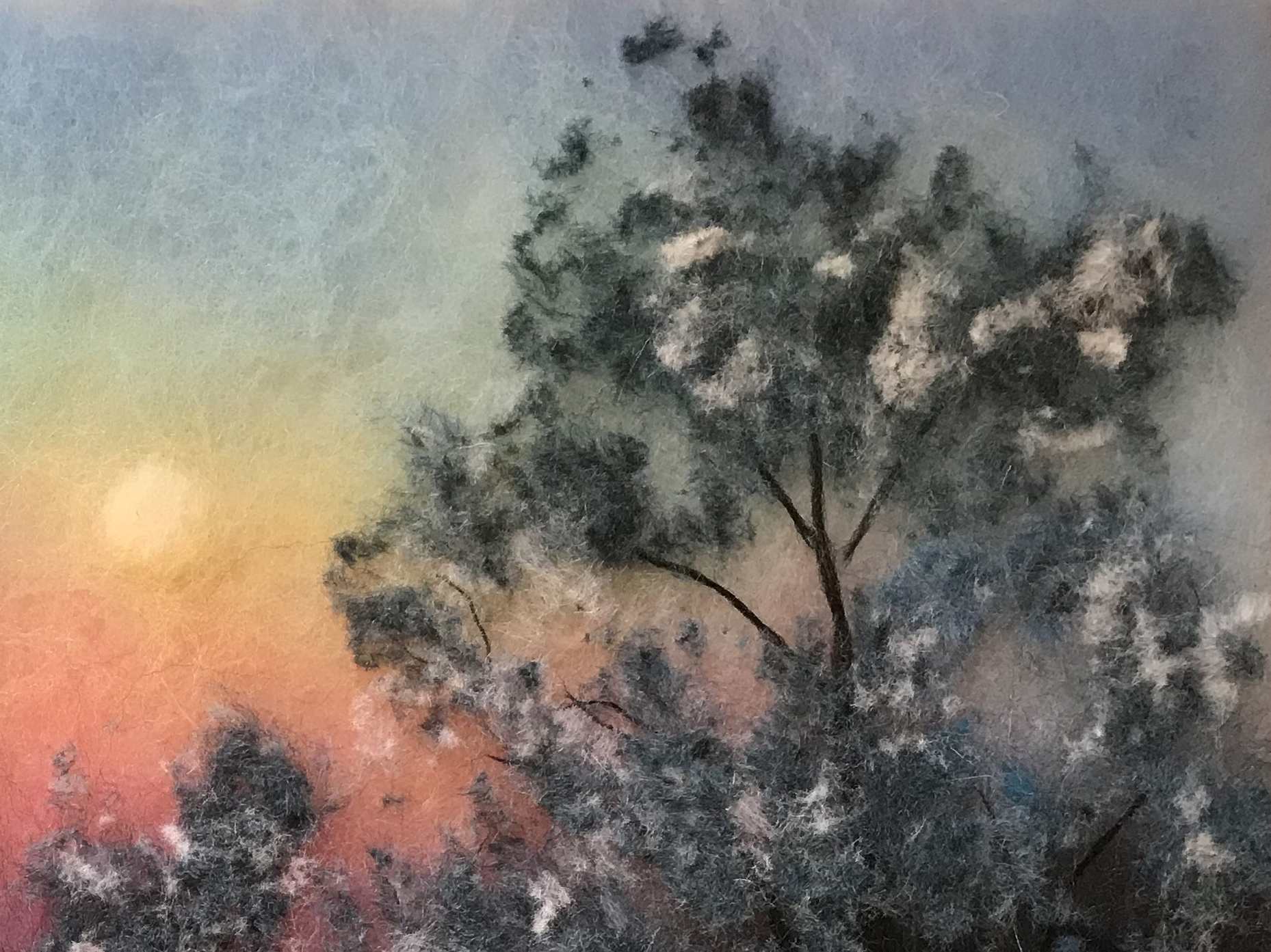 1858x1393 Winter Sun Wool Painting Wool Paintings By Oksana Ball - Ball Painting