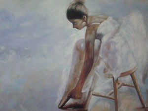 300x225 Ballerina Oil Painting 30x20 Not Poster Or Print. Abstract Art - Ballerina Oil Painting