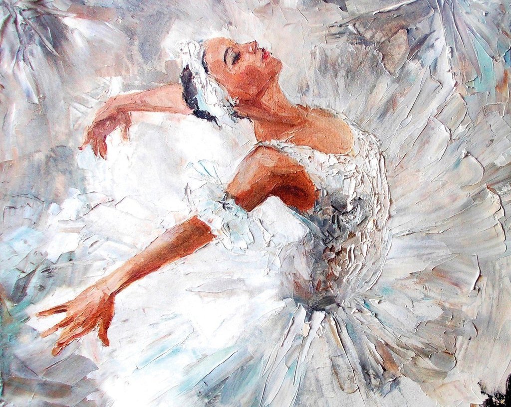 1024x817 Ballerina Oil Painting Mural In A Real Artistic Style - Ballerina Oil Painting