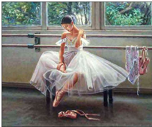 486x407 Dance Oil Painting,dance Ballerina,oil Painting Of Dancer - Ballerina Oil Painting