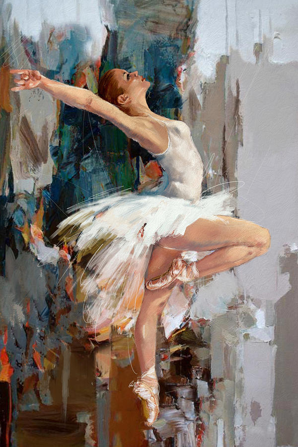 600x900 Ballerina 22 Painting By Mahnoor Shah - Ballerina Oil Painting