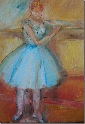351x512 Vargas Art Studio New Oil Painting Ballet Dancer Edgar Degas Inspired - Ballerina Oil Painting Ballet Dancer