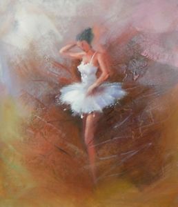 258x300 Ballerina Dancing Abstract Stretched Canvas Art Decor Hand Painted - Ballerina Oil Painting Ballet Dancer