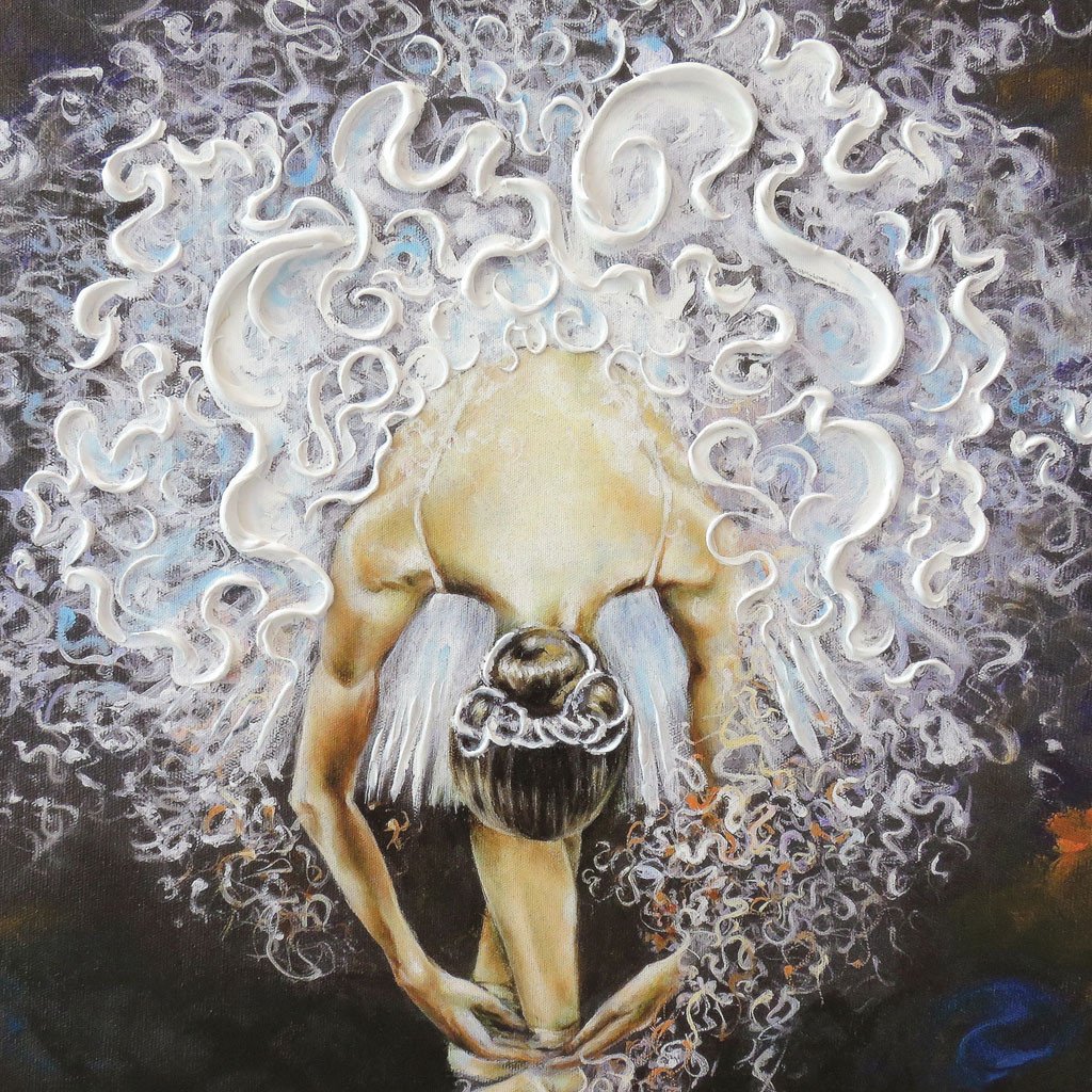 1024x1024 Figurative Ballerina Dancer With Tutu Painting - Ballerina Painting