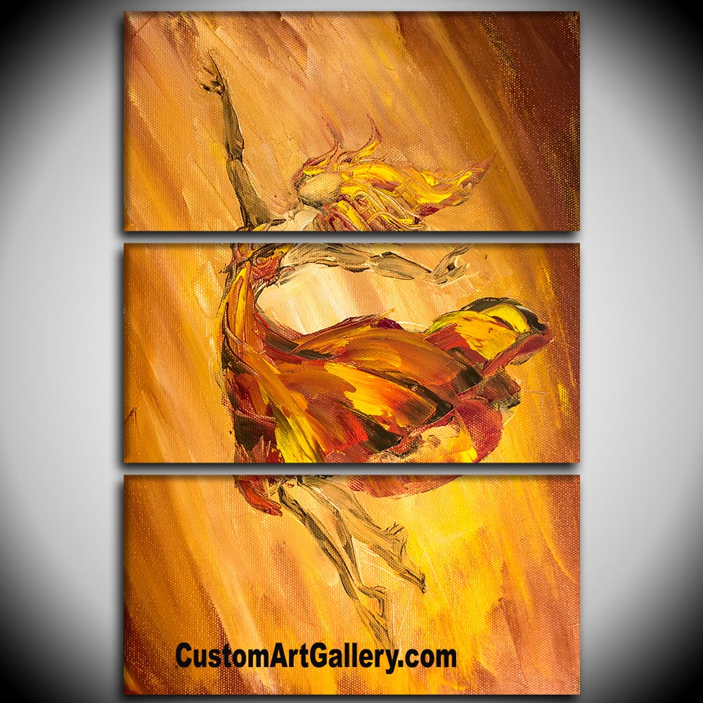 1000x1000 Fire Ballerina Canvas Painting Custom Art Gallery - Ballerina Painting On Canvas
