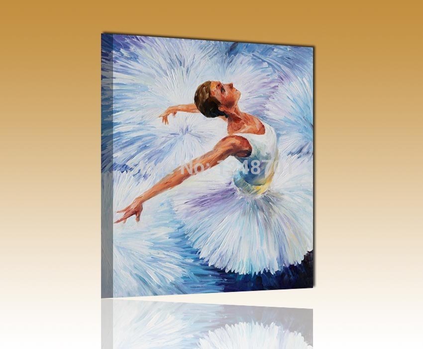 850x703 Handmade Ballerina Girl Oil Painting On Canvas In Painting - Ballerina Painting On Canvas