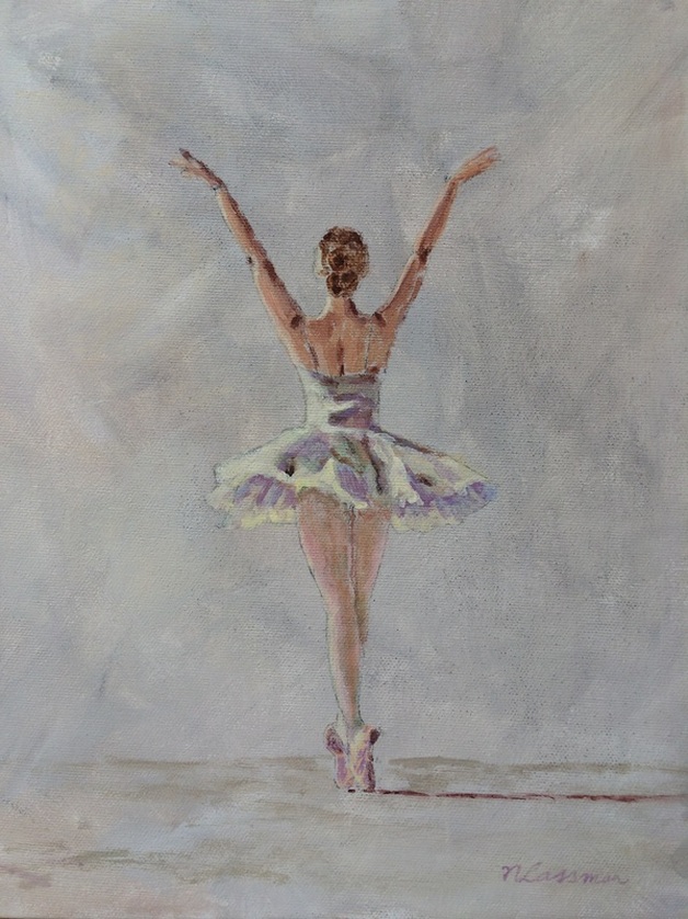 628x838 Nadia Lassman Painting Ballerina In The Limelight - Ballerina Painting On Canvas