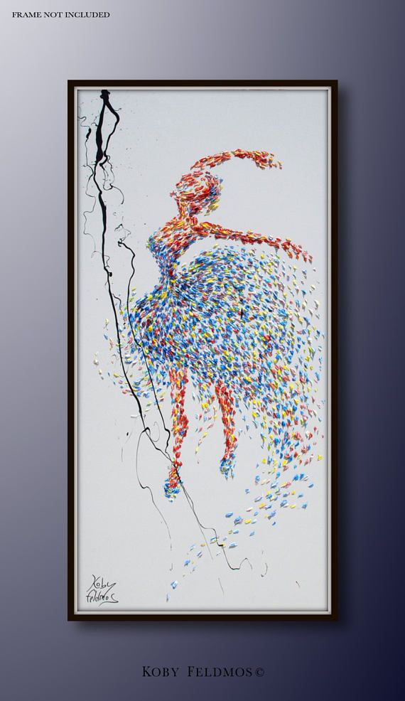 570x986 Painting Ballerina 55 Original Painting On Canvas, Figure - Ballerina Painting On Canvas