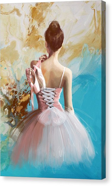 376x622 Ballerina's Back Painting By Corporate Art Task Force - Ballerina Painting On Canvas