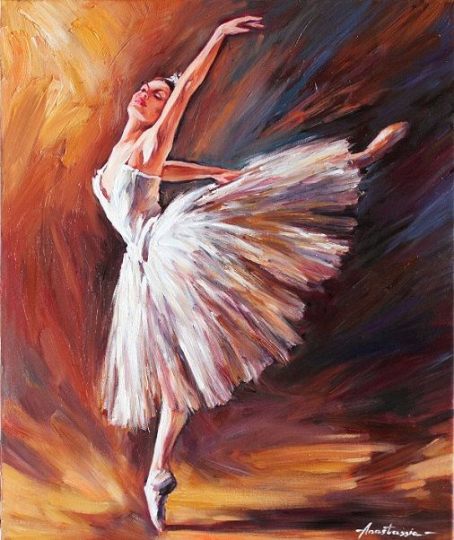 506x602 Ballerina Art Original Oil Painting On Canvas By Anastassia Art - Ballerina Painting On Canvas