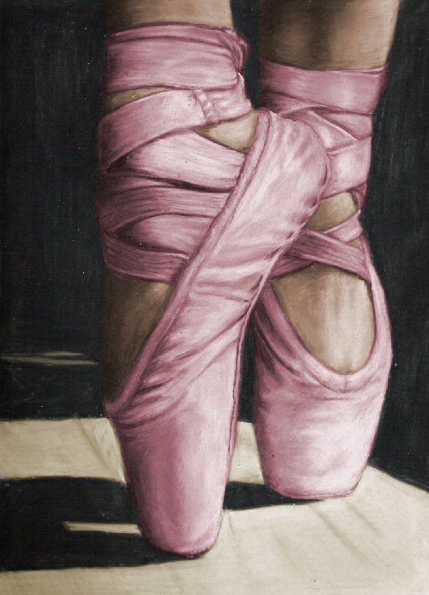 604x838 Ballet Shoes By ~yukimel On On We Heart It - Ballerina Shoes Painting