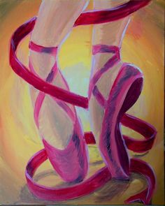 Ballerina Shoes Painting at PaintingValley.com | Explore collection of ...