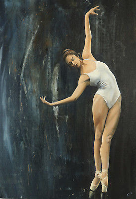 274x400 On Pointe' , Ballerina Painting Original Art, Ballet Shoes Dancer - Ballerina Shoes Painting